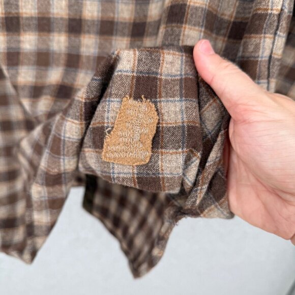 Pendleton Mens VTG Button Front Shirt Size L Brown Plaid Woolen Mills USA Oregon - Picture 8 of 13